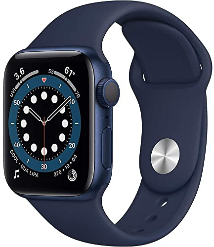 Apple Watch Series 6 (GPS + Cellular, 40mm) - Blue Aluminum Case with Deep Navy Sport Band (Renewed)