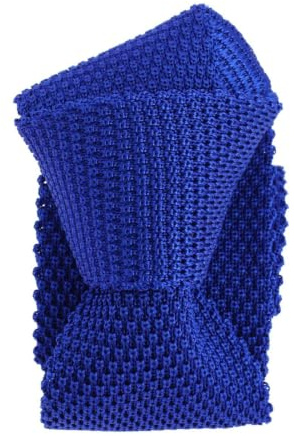 Tony & Paul. Cravate tricot. TONY, Soie. Bleu empire - Uni - FABRIQUE EN ITALIE.
