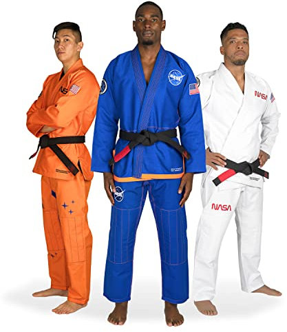 Sanabul NASA Brazilian Jiu Jitsu Gi BJJ Gi für Damen und Herren Jiu-Jitsu Gi, Blau/Orange, A0