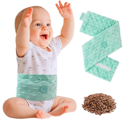 Comfheat Baby Colic Gas Relief Wärmekissen für Neugeborene und Kleinkinder, Leinsamen beheizt Tummy Wrap, Beruhigender Wärme Natürliche Hilfe für Upset Stomach Flatulence in Kleinkinder, 0-3 Jahre