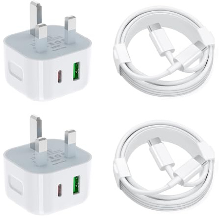 30W USB C Charger Plug and Cable 2m for Apple iPhone 17/16/15/pro/pro max USB A Fast Charger Adapter USBC Type C for Samsung Galaxy S24 S23 S22 S21 Google Pixel 7/8 Pro Dual Ports