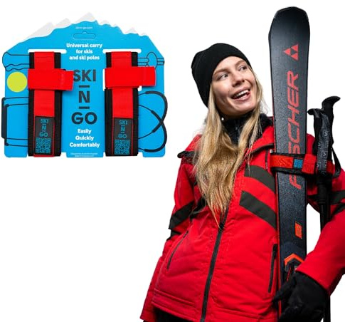 Porte-Skis et bâtons de Ski SKI-N-GO - Rouge, M