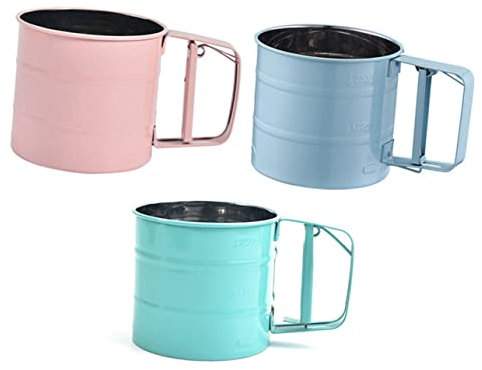 KICHOUSE De Manual Semiautomático De Acero Inoxidable Para Hornear Colador De De Malla Hogar Tamizador De