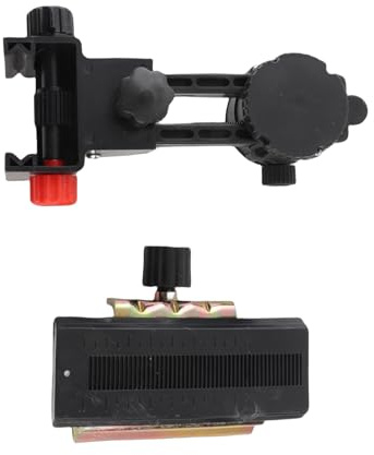 Adattatore per Livella Staffa Regolazione Fine Testa Regolabile Multifunzionale con Rotazione 360° Piastra Base Metallo per Supporto Asta Telescopica