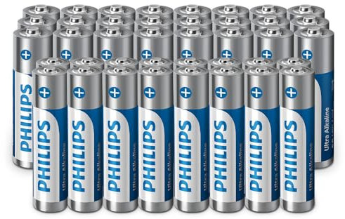 Philips Ultra Alkaline AA/AAA Batterie Combo, Versatili per tutti i dispositivi, Confezione da 40