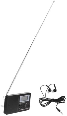 Artibetter Radio Digital Portátil Todas Bandas FM MW con Reloj Digital Alta Sensibilidad Funciona con 2 Pilas AA Ideal para Mayores Y Actividades Al Aire Libre