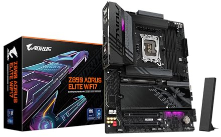GIGABYTE Z890 AORUS Elite WIFI7 Intel Core Ultra (Series 2) LGA 1851 Motherboard, ATX, DDR5, 4X M.2, PCIe 5.0, Thunderbolt 4, 2.5GbE LAN, EZ-Latch