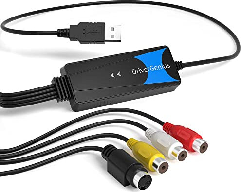DriverGenius EraCapture-II | USB Video Capture Adapter (Composite/S-Video) – Analog to Digital VHS/DVD Converter -Compatible with OBS on Windows 12 & macOS 15