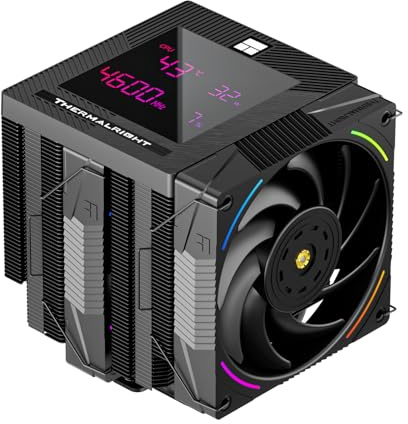 Thermalright Phantom Spirit 120 Digital EVO CPU-fläkt, 7 värmeledningsrör, dubbla 120 mm PWM-fläkt, digital display på locket, för AM4/AM5/Intel LGA1700/1851/1150/1151/1200, PC-kylare