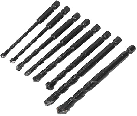 Garosa Brocas para Mampostería con Vástago Hexagonal, 8 Uds., Carburo Cementado, Brocas para Hormigón, 5-12mm, para Pared de Ladrillo de Vidrio y Madera