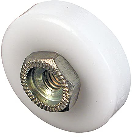 Prime-Line MP6001-2 Shower Door Roller, 3/4 In., Plastic, Steel Ball Bearing, Flat Edge (2 Pack)