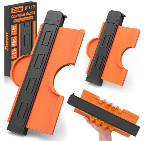 2 Pieces Contour Gauge Duplicator 6 and 10 Profile Gauge Measure Copy Tool with Adjustable Lock Precisely Copies Irregular and Awkward Shapes simple gauge