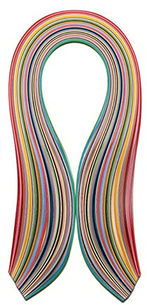 ODETOJOY Quilling pappersremsor 3 mm 36 färger 180 remsor set gör-det-själv origami papper quilling konstlängd 54 cm (36 färg-3 mm)