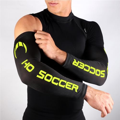 HO Soccer ACADEMY, Manguito antiabrasión portero, Unisex, Negro/Lima