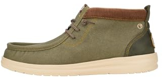 HEYDUDE Wally Mid GripR Workwear - Scarpe Uomo Slip-On Stivaletti, Dusty Olive, 42