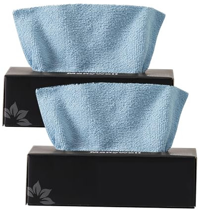 Bayetas Microfibra Azul, Paños De Limpieza De Trapos En Caja 40 Piezas Trapos Perezosos Extraíbles De Paños De Cocina Reutilizables Sin Pelusa para Cocina, Hogar, Restaurante, Coche (en Caja)