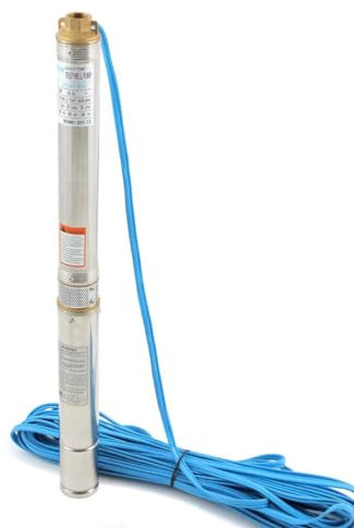 ZYIY Pompa per fontana profonda, 0,5 Hp, 3 pollici, in acciaio inox, portata massima 3,3 m³/h, altezza di mandata, 184 m, pompa sommersa per pozzi, 1, beccuccio da 33 piedi, pompa per pozzi