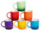 FiNeWaY Set of 6 Stoneware Multicoloured Ombre Mugs - Durable Dishwasher & Microwave Safe Coffee & Tea Cups, Colourful Gradient China Mugs - 325ml Large Capacity