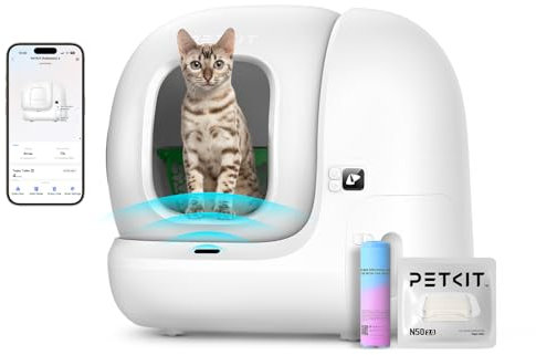 PETKIT PURA MAX 2 Self Cleaning Cat Litter Tray, App Control, 76L Extra Large Automatic Cat Litter Tray for Multi-cats, Odour Control with N50, xSecure Robot Litter Box, Includes Trash Liner