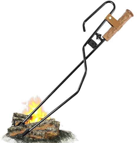 Pinzas para fogatas, agarrador de troncos de fuego, juego de herramientas para chimenea, pinzas para hoguera, agarrador de troncos de fogata, pinzas para hogueras, herramientas multifuncionales para