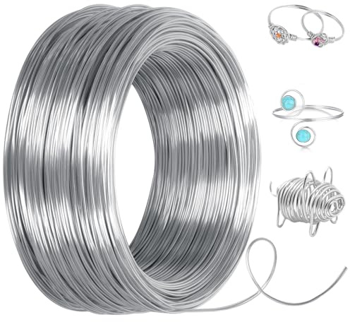 Cozary Alambre de Aluminio 1mm X 100 M, Alambre Manualidades, Flexible Alambre de Aluminio para Joyeria DIY Hacer Joyas, Bisutería y Floristería