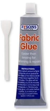 Fabric Glue and Spreader 54g - Extra Strong Bond for Clothes Repair Upholstery - Denim Leather Textile Felt Badge Patches DIY Crafts Glue - Quick Drying Clear Finish Washable Fabric Adhesive No Sewing
