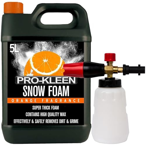 Pro-Kleen Snow Foam Lance for Use with Karcher K Series Pressure Washers Includes 5 Litres Snow Foam (5L, Orange)