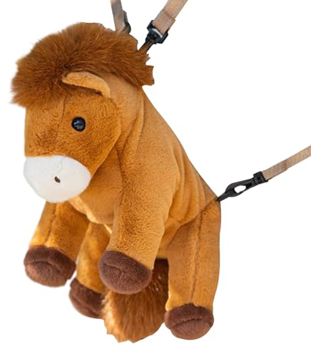 Mochila de Animales de Peluche - Bolso Suave con Forma de Caballo - Mochila de Peluche de Muñeca - para Niños y Niñas de Guardería Primaria Preescolar y Jardín de Infancia para Viaje Picnic y Fin de
