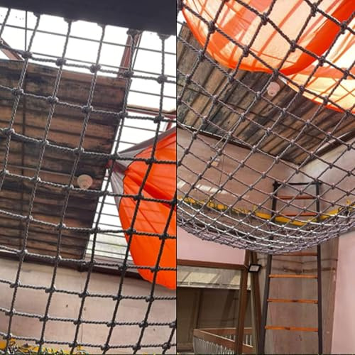 Lekplatssäkerhetsnät Kraftigt klätternät for barn Lekplatsnät for trädkoja Hinderträning(2 * 4m)