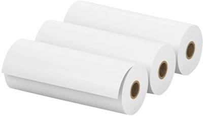 Jeffergarden 3 Rullar Vitt Helt Klibbigt Termopapper, 77 * 30 Mm Utskrivbart Klistermärkepapper för PeriPage A9s/A9 Pro Mini BT Termoskrivare, Lämplig för Foto, Memo, (Anteckningar termiskt papper