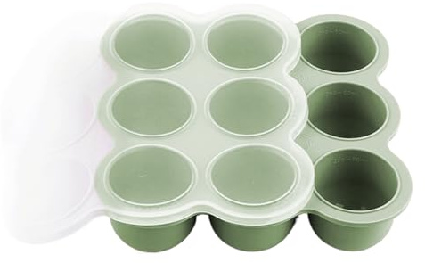 Contenitori Di Conservazione Alimenti Per Bambini - Contenitore Per Congelatore In Silicone Per Pappe | Vassoio In Silicone A 9 Griglie Con Coperchi E Cubetti Di Stoccaggio | Senza BPA Per Latte Mater