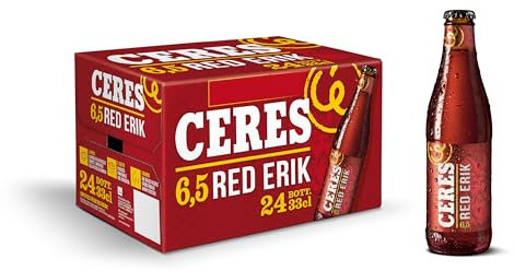 Ceres Red Erik - 24 Bottiglie da 33 cl, Birra Rossa con Infusione di Bacche di Sambuco, Gradazione Alcolica 6,5°C, Gusto Dolce e Fruttato