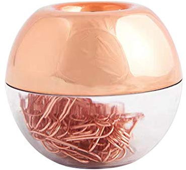 Hillento rose trombones or en rose porte clip or marbre magnétique élégant, 100 clips par boîte, trombones 28mm pour matériel de bureau organisateur de bureau