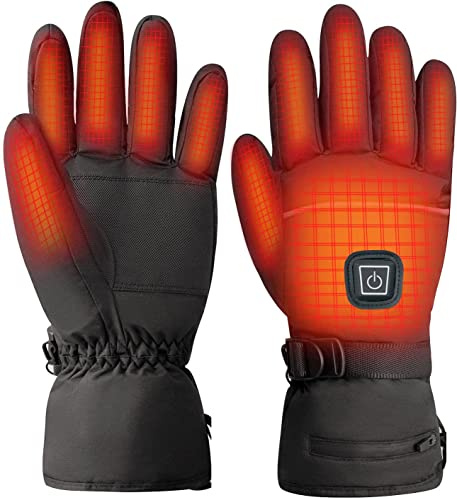 Z-YQL Gants Chauffants électriques à Piles et température réglable pour Homme/Femme imperméables pour Cyclisme, Moto, randonnée, Ski et Alpinisme