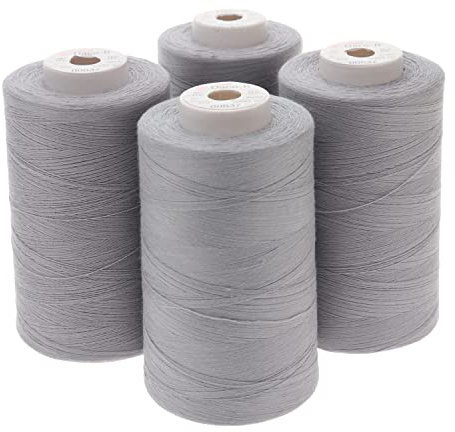 SEWFIL Dacor 120 - Pack de 4 bobinas de hilo de coser de poliéster (4 conos x 5.000 metros) 0637 - Gris perla