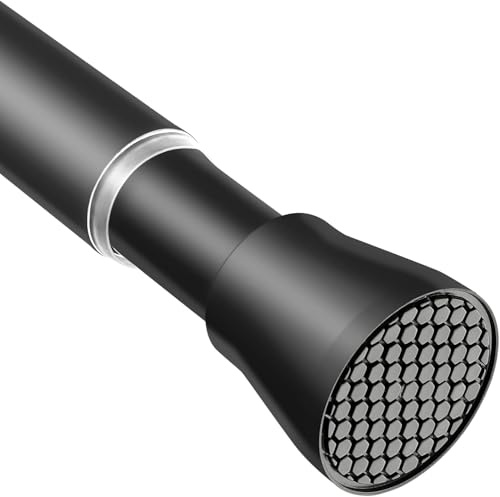 AIZESI Black Tension Rod 85-150cm 1PCS,No Drill Spring Shower Curtain Pole | Extendable adjustable pole .Tension rods for curtains,windows,bathroom & clothes hanging,tool-free drill-free.
