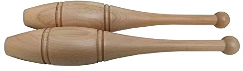MBROS Solid Wood Indian Clubs for Shoulder Rehab, Home Gym Office Training Clubbell, Full Body Workout Heavy Club to Improve Mobility/Flexibility