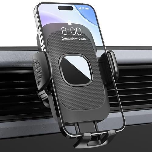 Estralia Support Telephone Voiture, Porte Telephone Voiture Grille Aération, 360° Rotation Support Voiture Réglable, Ultrastable Accroche, Support Voiture pour Téléphones de 4.0''-7.0'', Smartphone