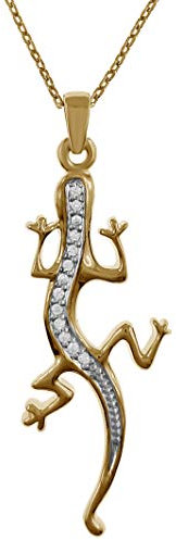 Générique Collier Salamandre Plaqué Or 750/000 et Oxydes de Zirconium - Longueur 45 cm - Femme - idée cadeau anniversaire noël