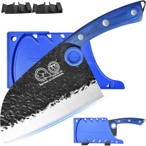 XYJ ha forgiato a mano il coltello da chef serbo della mannaia della carne, la linguetta completa, il coltello del macellaio dell'acciaio ad alto tenore di carbonio, il coltello da cucina da 7 pollici