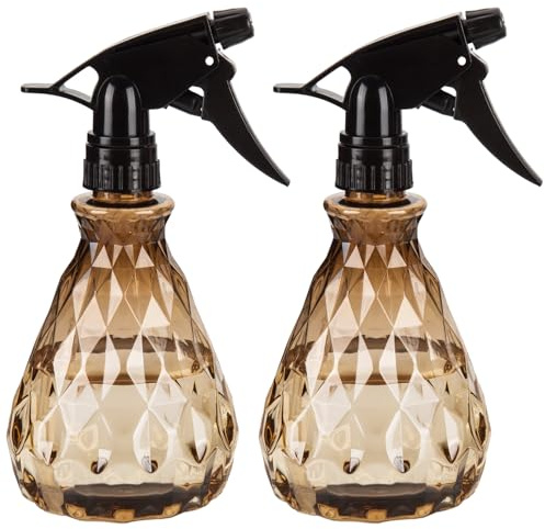 Vwoqiy 2 st. sprayflaskor 500 ml, spridare, tom sprayflaska med justerbart sprayhuvud, vattenspruta, blomspruta för växter, blommor, trädgård, frisör (brun)