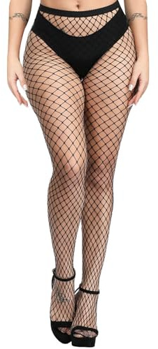 1pcs Fishnet Tights Womens,Black Fishnets Tights,Elasticity Fish Net Tight Stockings,FishnetsTights for women,Womens Fishnet Tight Stockings Black Pantyhose Fish NetTight,Plus Size