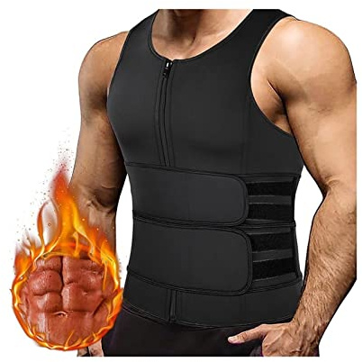 Gilet da Sauna da Uomo, Cintura Dimagrante for Pancia Piatta, Cintura Addominale Dimagrante for Sport, Fitness, Sauna, Allenamento in Vita, Tuta da Sauna(XL)