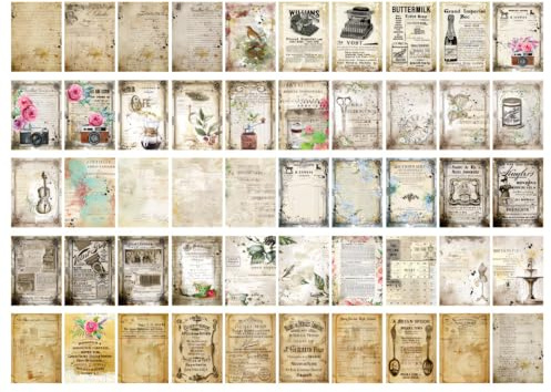 Carta Scrapbooking, 100 Fogli Carta Decorativa Vintage, Scrapbooking Paper per la Creazione di Diari di Scarto, Artigianato di Carte Decoupage