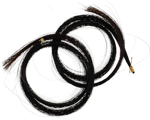 SECFOU 2 Paquets Crins de Cheval Naturel pour Archet D'alto, 2 Pièces pour Réparation Archet Alto, Crin Noir, Accessoires pour Instruments à Cordes, Usage Professionnel et Créatif