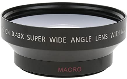 Xgdsnly Obiettivo Grandangolare + da 62 Mm con Fattore di Conversione 0,43X per Fotocamere DV 0,43X67