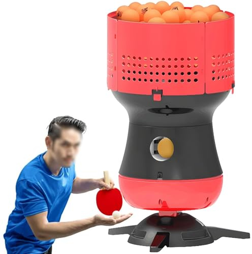Lanciatore Automatico di Palline da Ping Pong, Robot da Ping Pong con Telecomando, 90 Riserve di Palline, velocità E Frequenza Regolabili, for Esercizi Frenetici