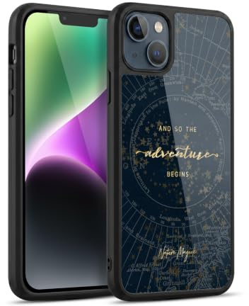 Head Case Designs Officially Licensed Nature Magick Star Map So The Adventure Begins Quote Gel Armour Case [Military Grade Protection] Compatible With Apple iPhone 14 Plus