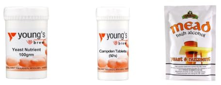 Mead Making Starter Bundle — Bulldog Mead Yeast, Young's Yeast Nutrient 100g & Campden Tablets 50pk | 3-Pack for Homemade Mead, Melomel & Cyser by BrewVault