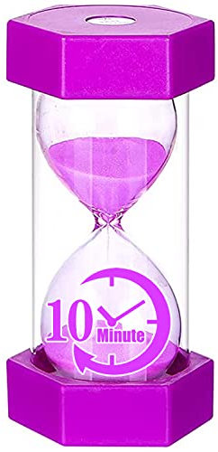 Sablier pour Enfants, 10 Minutes, en Plastique, Peut être utilisé pour Les Jeux, Les salles de Classe et Le brossage des Dents (Violet)